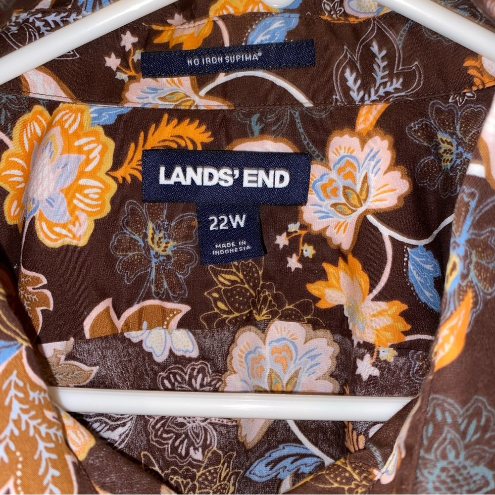 Land’s End Blouse - Woman’s Size 22W - Browns & Oranges. Beautiful!! - Picture 7 of 15